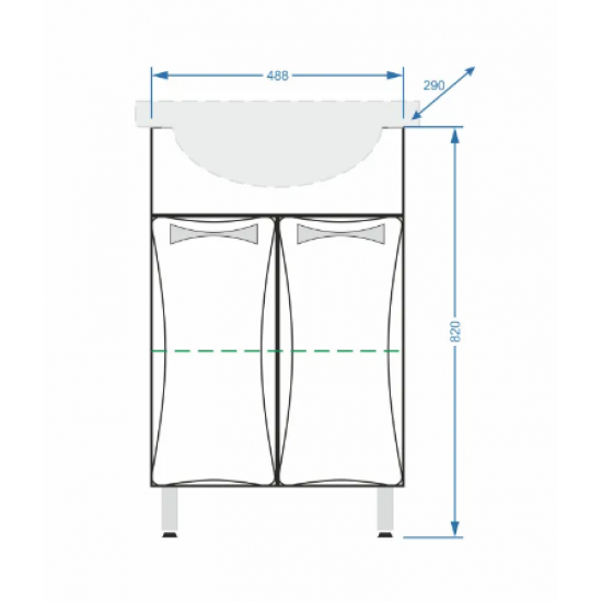 Тумба под умывальник Vako Бант 55 белый Тумба под умывальник Vako Бант 55 белый
