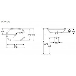 Умывальник  Villeroy&Boсh Architectura 57x37,5 белый
