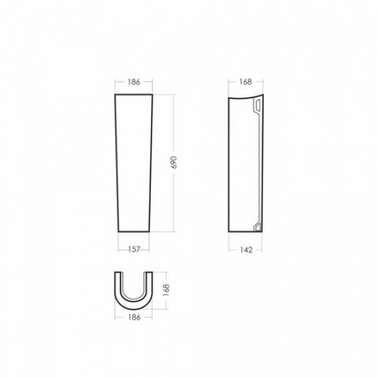 Умывальник пьедестальный Sanita Самарский 57 белый