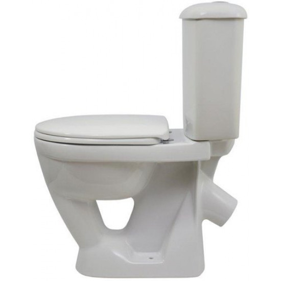 Унитаз-компакт Оскольская керамика Суперкомпакт белый + декор одуванчики