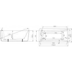 Ванна акриловая Black&White BT-NL609BL 170x80 левая, белая