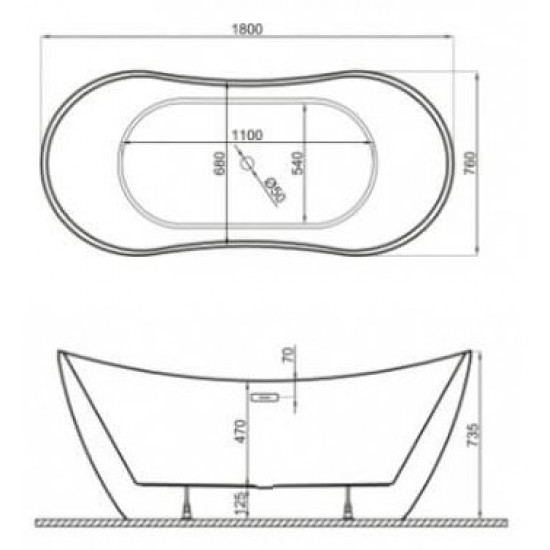 Ванна акриловая Polimat ABI 180x80 белая