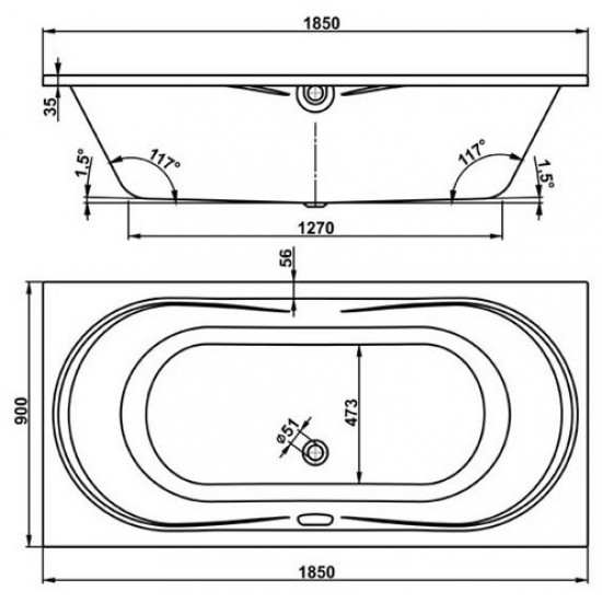 Ванна акриловая Vagnerplast Briana 185x90