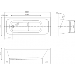 Ванна акриловая VentoSpa Italy Mitra LA 160x70