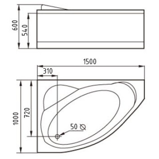 Ванна гидромассажная Gemy G9009 B 150x100