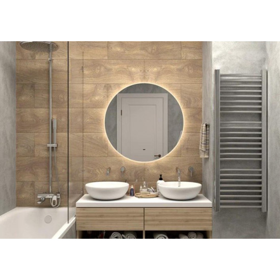 Зеркало Континент Ajour LED D800 ореольная теплая подсветка и Б/К сенсор