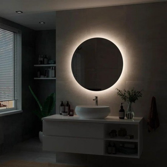 Зеркало Континент Ajour LED D800 ореольная теплая подсветка и Б/К сенсор