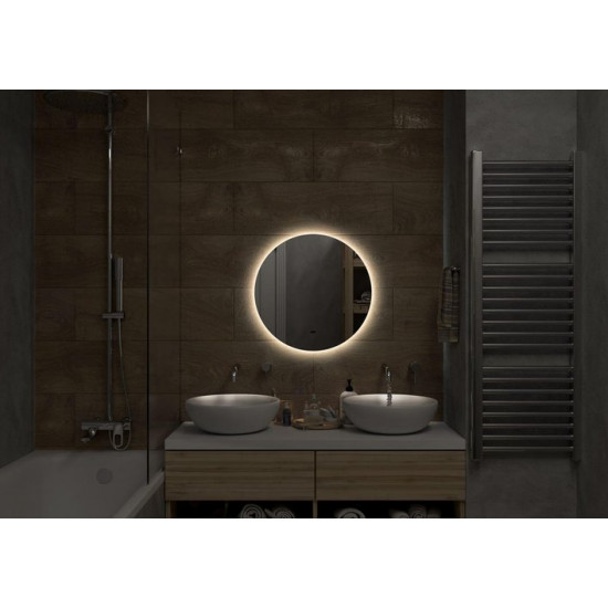 Зеркало Континент Ajour LED D800 ореольная теплая подсветка и Б/К сенсор