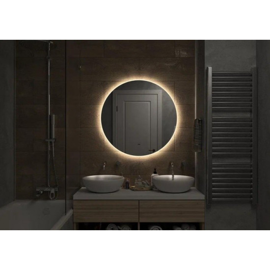 Зеркало Континент Ajour LED D800 ореольная теплая подсветка и Б/К сенсор