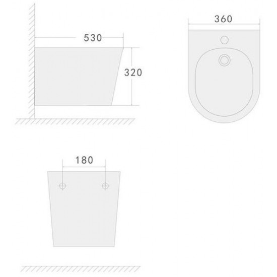 Биде подвесное Boheme Avva New 973-MW-BIDET 36x53 белый матовый Биде подвесное Boheme Avva New 973-MW-BIDET 36x53 белый матовый