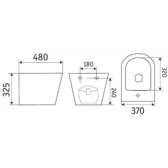 Биде подвесное CeramaLux 2342MB черное матовое