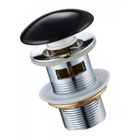 Донный клапан Roxen P01B с переливом, черный