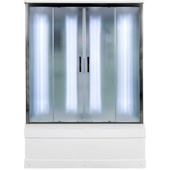 Душевая кабина Avacan EM4516LED+GM AVA N 160x85 с LED и гидромассажем, стекла матовые, профиль хром