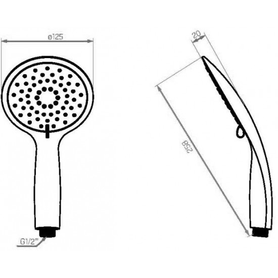 Душевая лейка Laveo Fino NLF_7SAD черная