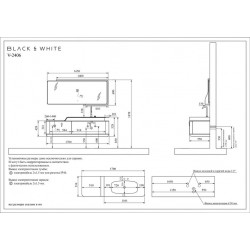 Комплект мебели Black&White Gravity V-2406 с подсветкой