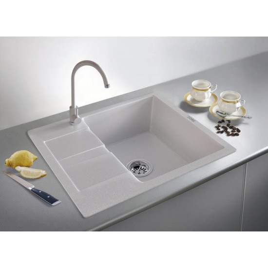 Кухонная мойка ZORG Apollo 65x50 белый камень
