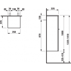 Пенал Laufen Case for palace 4.0201.1.075.475.1 35x33,5 левый