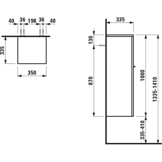 Пенал Laufen Case for palace 4.0201.1.075.475.1 35x33,5 левый