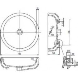 Умывальник Kolo Ego by Antonio Citterio K12145900 45 см., для столешницы Reflex
