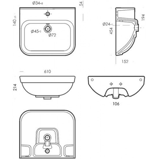 Умывальник пьедестальный Sanita Next 61x45,4 белый