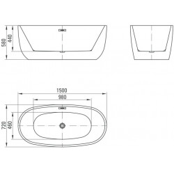 Ванна акриловая Deante Alpinia 150x72 белая Ванна акриловая Deante Alpinia 150x72 белая