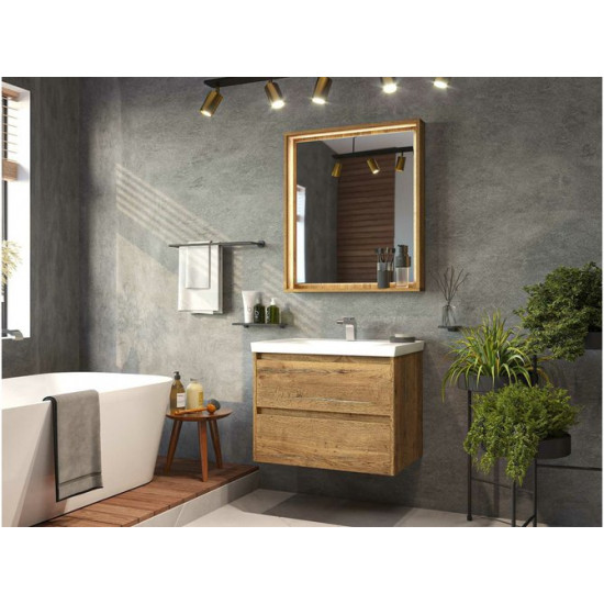 Зеркало Brevita Dallas - 60 свет ДСП (Дуб Галифакс)