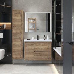 Зеркало Briz Берн 90x70 с подсветкой и часами