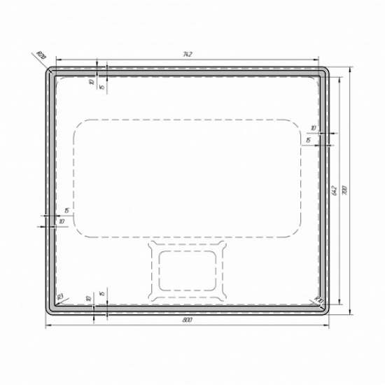 Зеркало Dreja TINY 70/80 99.9025 с LED подсветкой