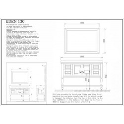 Зеркало Tessoro Eden 130 ивори
