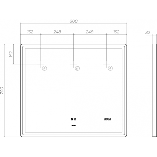 Зеркало VIGO Geometry Luxe 800 z.GEO.80.Luxe
