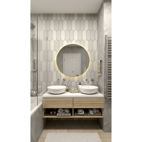 Зеркало Континент Ajour LED D550 ореольная холодная подсветка и Б/К сенсор