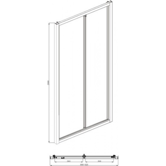 Душевая дверь в нишу Bravat Line BD100.4121A 100x200 стекло прозрачное, профиль хром Душевая дверь в нишу Bravat Line BD100.4121A 100x200 стекло прозрачное, профиль хром