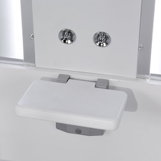 Душевая кабина Avacan EM4515LED+GM AVA N 150x85 с LED и гидромассажем, стекла матовые, профиль хром