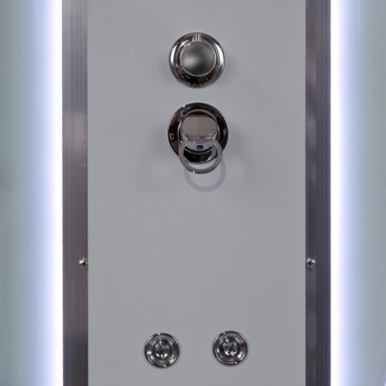 Душевая кабина Avacan EM4515LED+GM AVA N 150x85 с LED и гидромассажем, стекла матовые, профиль хром