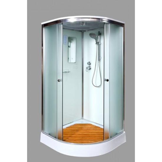 Душевая кабина Deto D09S с электрикой, стекла матовые, профиль хром