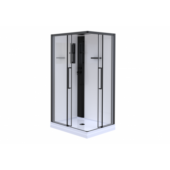 Душевая кабина Esbano ESM-129 CKR 120x90 правая, стекла прозрачные, профиль черный