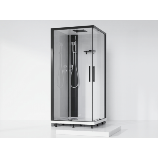 Душевая кабина Esbano ESM-129 CKR 120x90 правая, стекла прозрачные, профиль черный