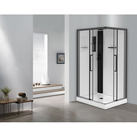 Душевая кабина Esbano ESM-129 CKR 120x90 правая, стекла прозрачные, профиль черный