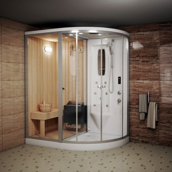 Душевая кабина Tiko-Teymi Lina T00101L 180x110 левая с финской сауной и турецкой баней