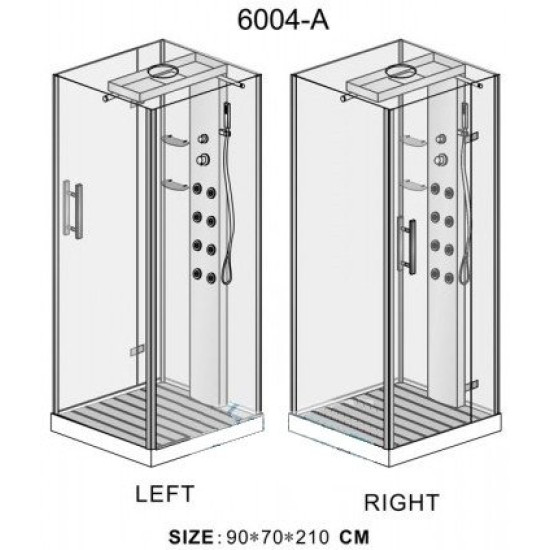 Душевая кабина Wasserfalle W-6004-A 90х70