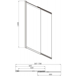 Душевая шторка Adema NFA-612 80x140 прозрачное стекло / профиль хром