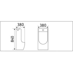Писсуар Ceramalux Х529P 38x38 сенсорное управление, белый Писсуар Ceramalux Х529P 38x38 сенсорное управление, белый
