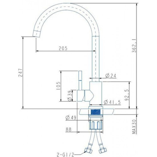 Смеситель для кухни Gran-Stone ARK 328 бежевый