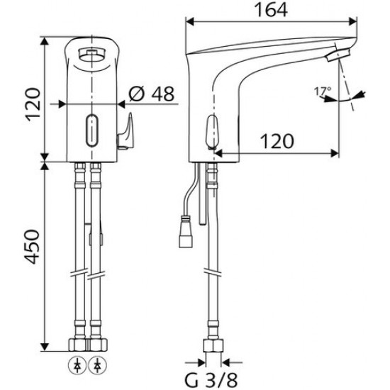 Смеситель для умывальника Schell Modus E 021750699 сенсорный хром Смеситель для умывальника Schell Modus E 021750699 сенсорный хром