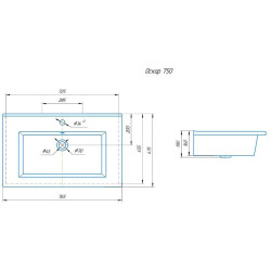 Умывальник Kirovit Оскар 750