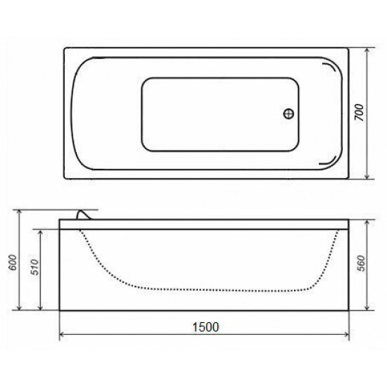 Ванна акриловая 1ACReal (Тритон) Тира 150x70