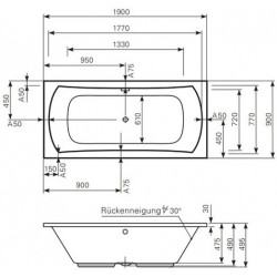 Ванна акриловая Mauersberger Jucunda 190x90 белая