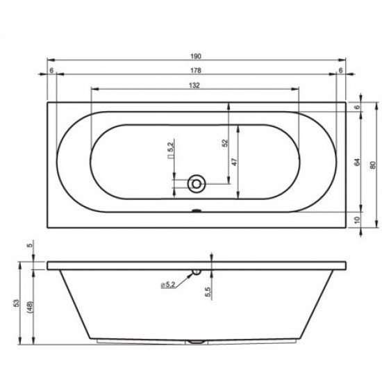 Ванна акриловая Riho Carolina 190x80