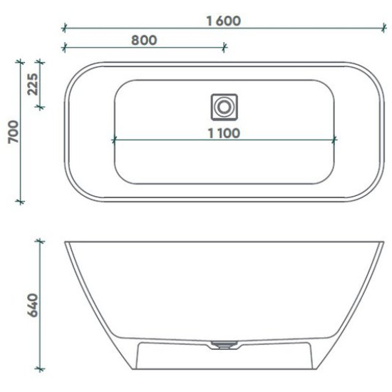 Ванна из литьевого мрамора Fjordd Sidu 160x70 белый матовый