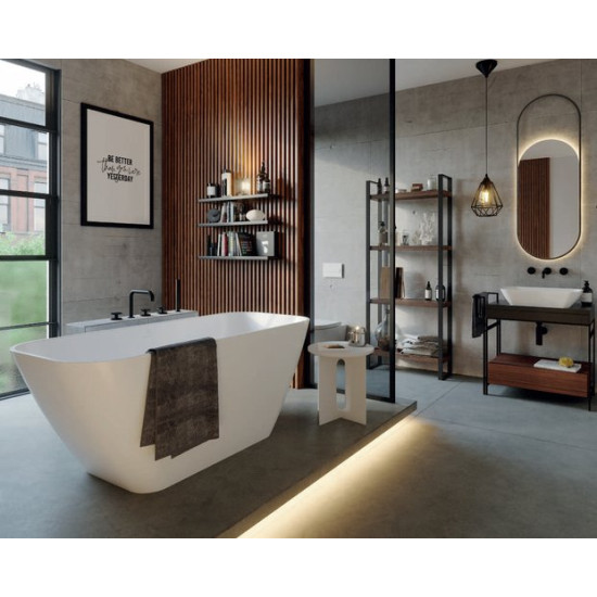 Ванна из литьевого мрамора Fjordd Sidu 160x70 белый матовый